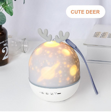 Load image into Gallery viewer, USB charging cute rabbit projection lamp LED projector rotating