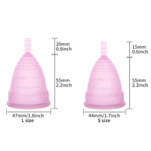 Load image into Gallery viewer, 2 Pcs Feminine Hygiene Menstrual Silicone Cup Medical Silicone Menstrual Cup