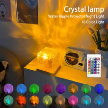 Load image into Gallery viewer, Ambient Night Projection Crystal Table Lamp 16 Color