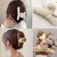 Load image into Gallery viewer, Winter Long Plush Hair Claw Elegant